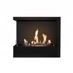 Einbaukasten L FP 2SL Ethanolbrenner Schwarz Ecke Links